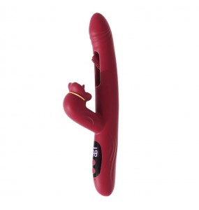 MizzZee - Oral Pleasure Hollow Licking Display Vibrator Wand (Chargeable - Burgundy)